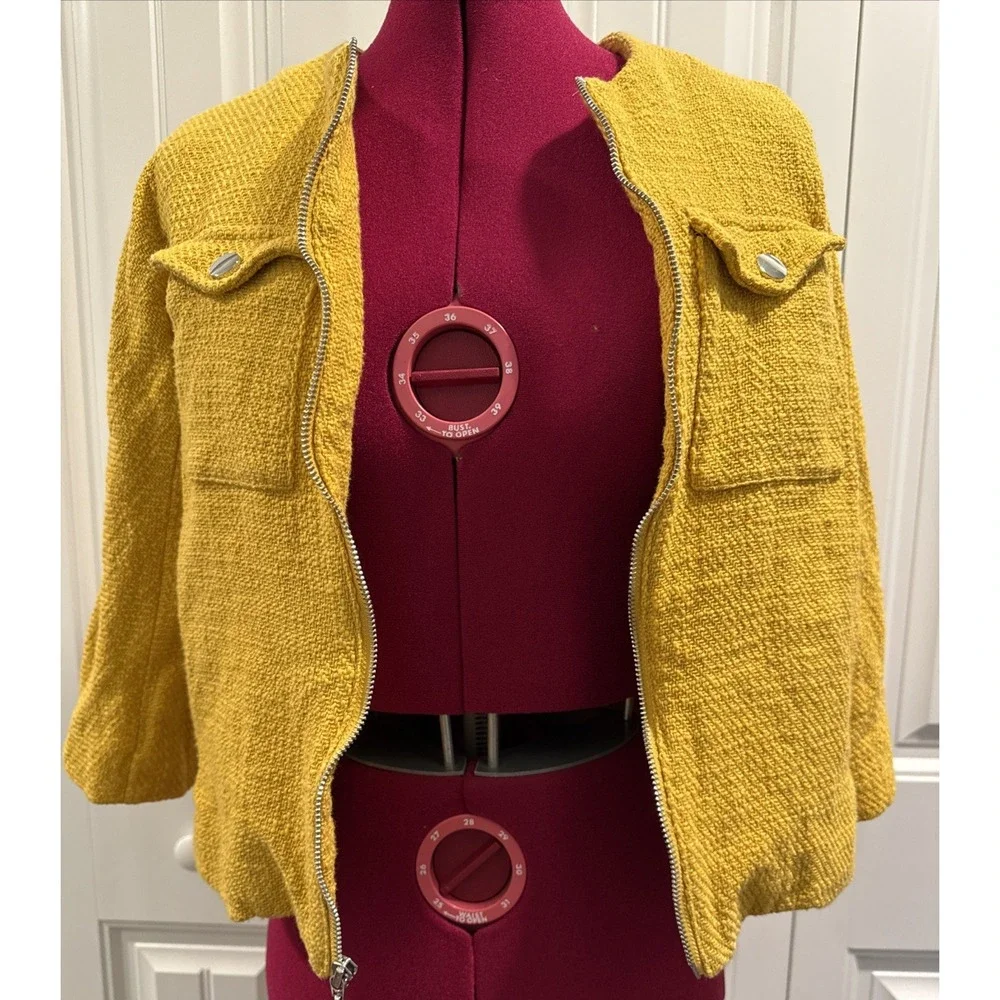 Chico's Womens Blazer Jacket‎ Yellow Size 0